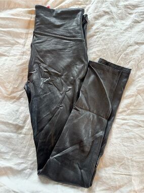 SPANX Faux-Leather Leggings in Black